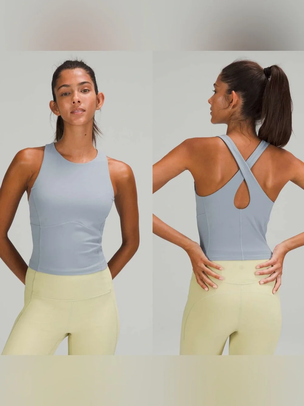 Lululemon Key To Balance Tank Top Chambray Blue Size 4